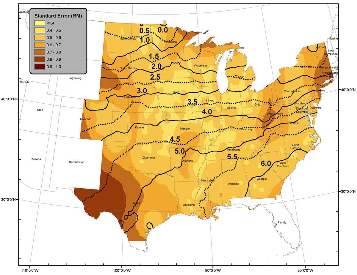 Soybean maturity group zones