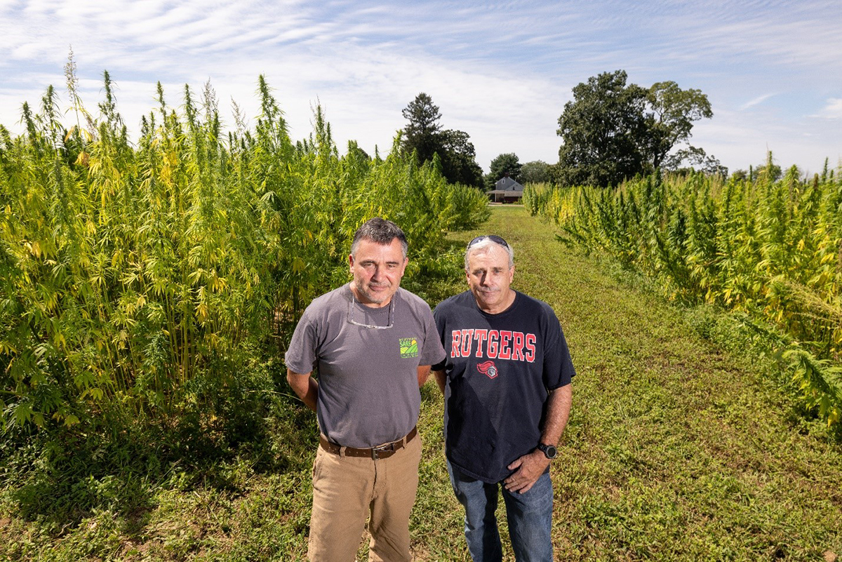 Stephen Komar (left) and Bill Bamka, Rutgers Cooperative Extension agronomists.