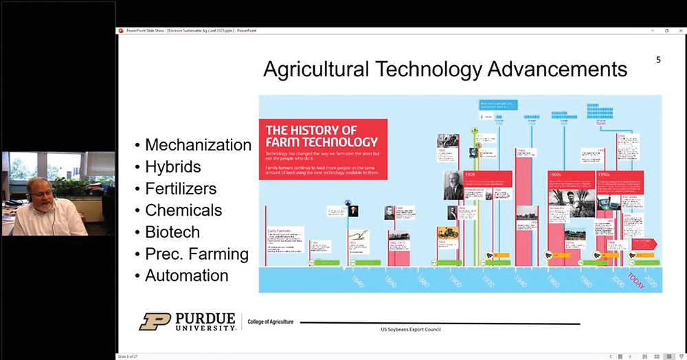Bruce Erickson, Agronomy Education Distance & Outreach Coordinator at Purdue University, discussing what past adoption of technology can tell us about future advancements in  artificial intelligence and unmanned aerial vehicles.