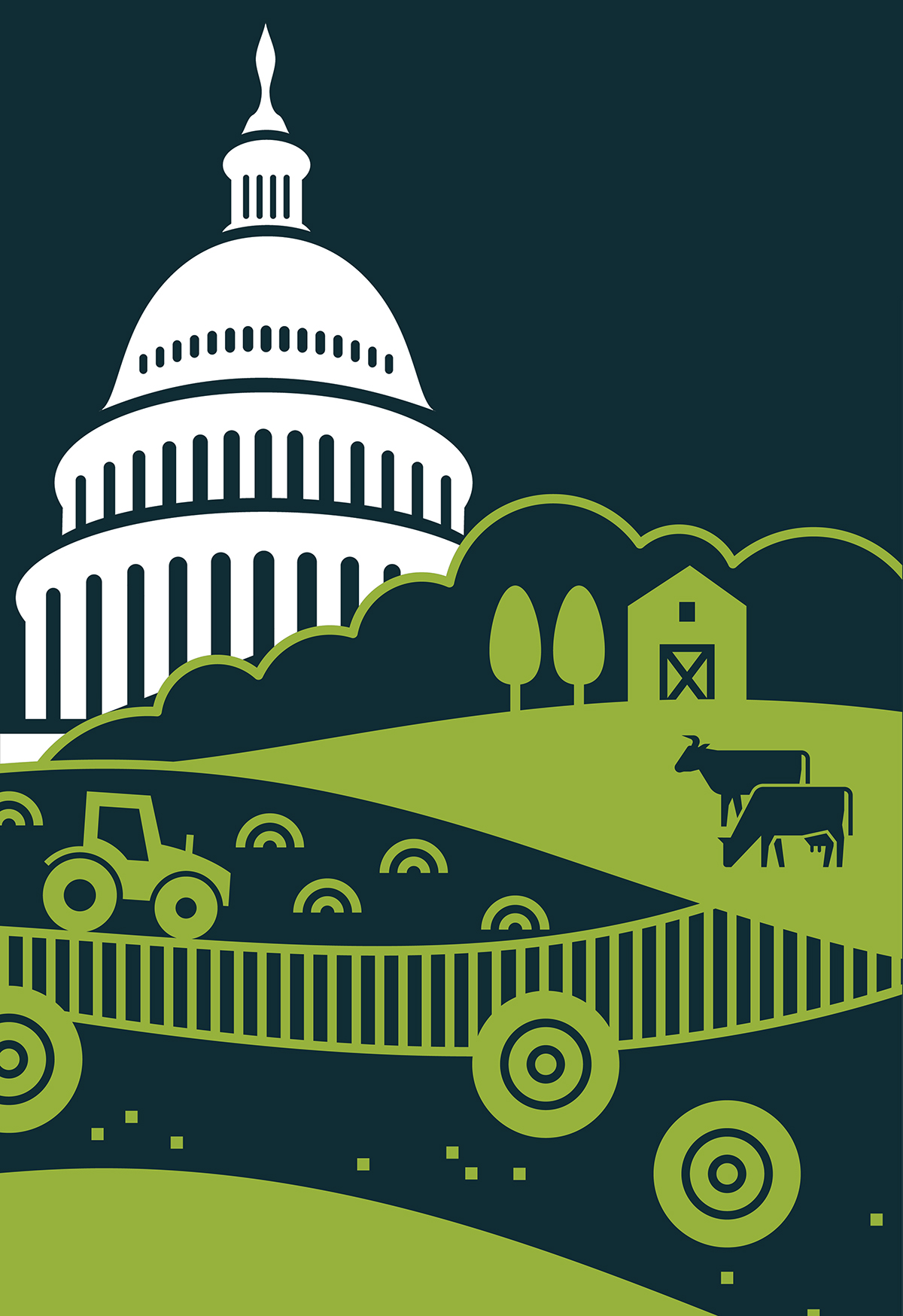 U.S. capitol and farmland.