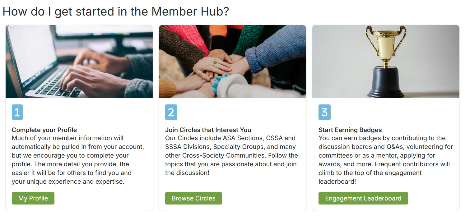 How to get started in the Member Hub