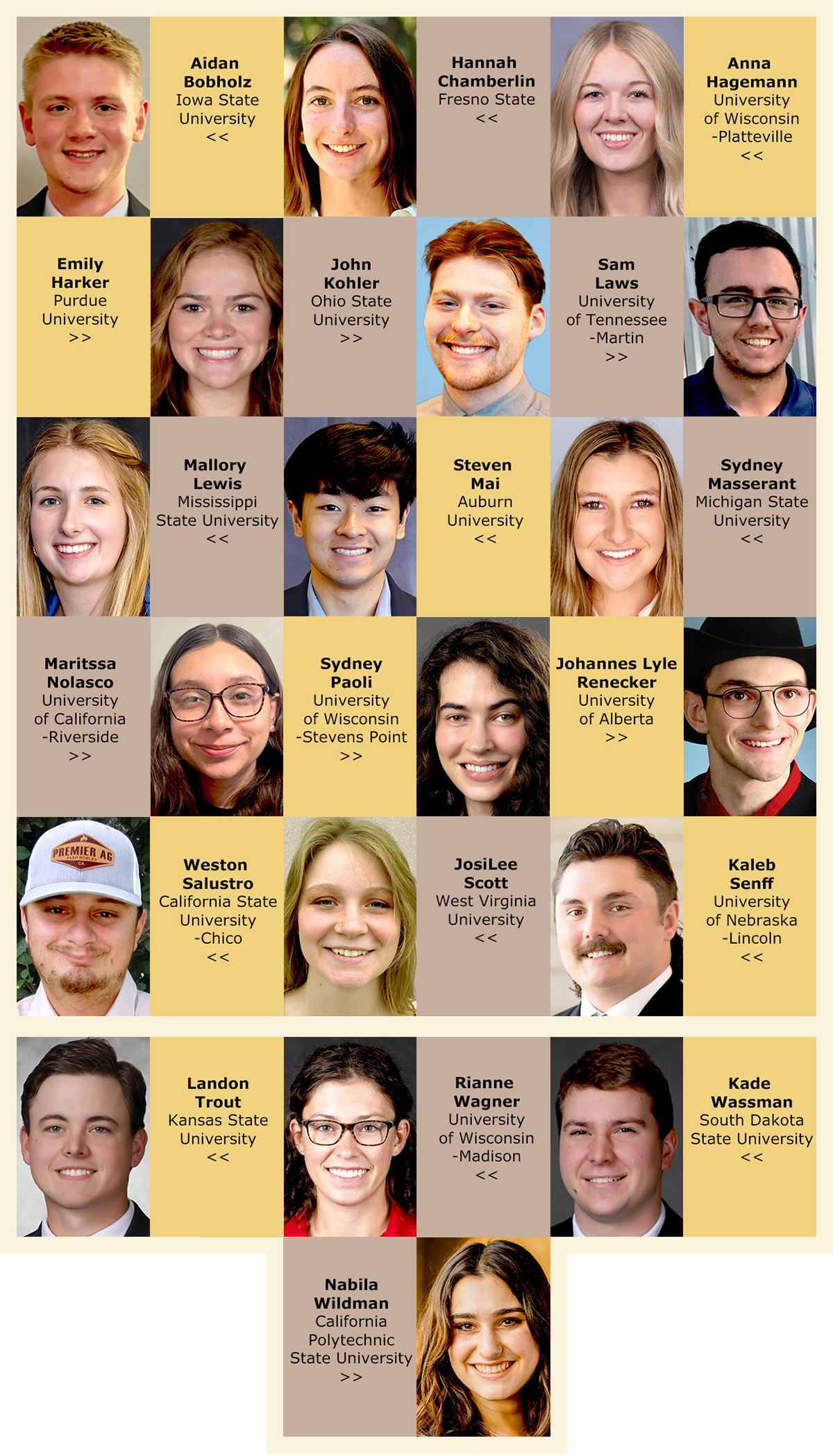 National Student Recognition Award winners