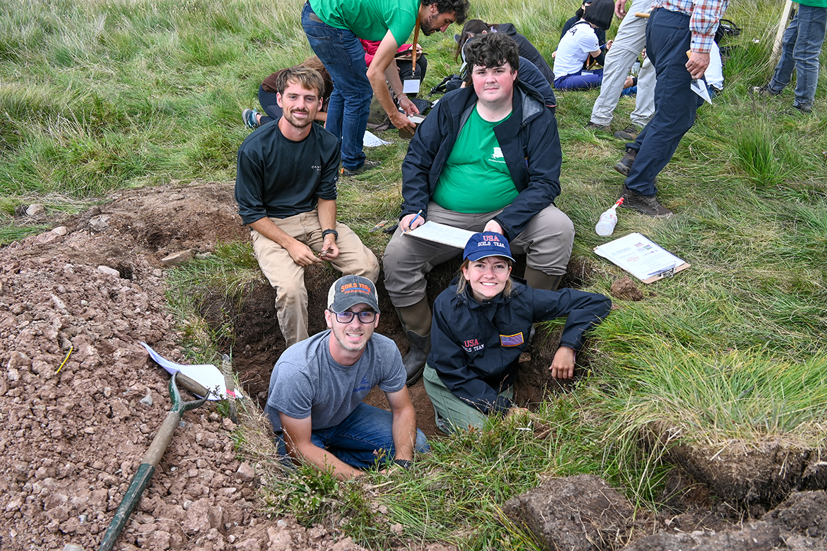 Team USA poses for a picture during the International Soil Judging Contest in Scotland in 2022.