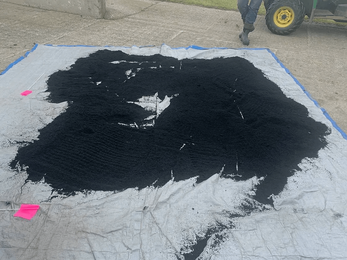 Some of the studied biochar prior to soil application. Photo by H. Darby, UVM.