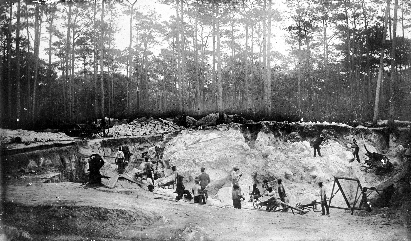 Figure 4. Early Florida phosphate mining. Photo courtesy of the State Archives of Florida, Florida Memory.