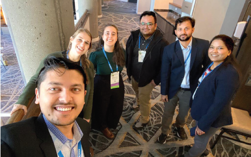 Some of the 2022 ACS Graduate Student Committee members with a fellow student at the Annual Meeting in Baltimore.