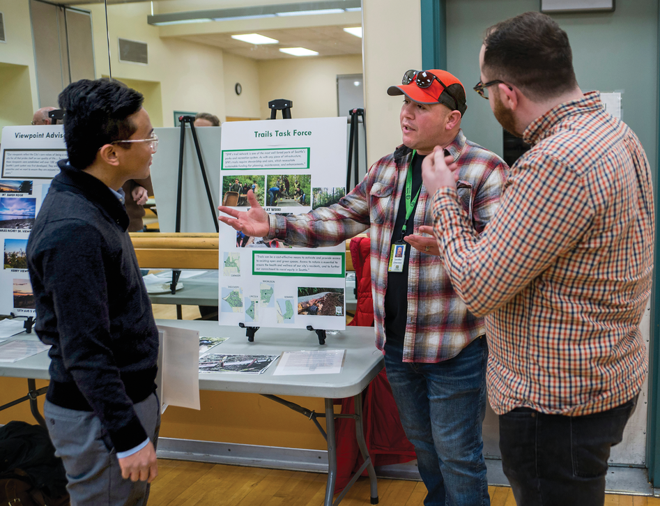 Examples of local engagement could be serving on your parks and recreation, environmental quality, or community betterment committee, commission, or board. This photo shows an event put on by a committee of a local parks and recreation board. Photo courtesy of Flickr/ Seattle Parks and Recreation and published here under this license: https://creativecommons. org/licenses/by/2.0/.