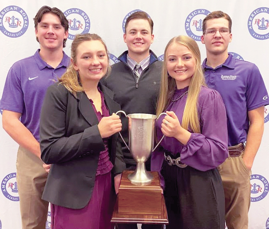 Kansas State University took first place in the both the Kansas City and Chicago Collegiate Crops Contests in 2023. From l to r: Joel Bryan, Molly Kane, Landon Trout, Renae Sinclair, and Quinten Bina.