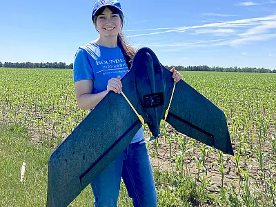 Skye Brugler, a Ph.D. student and research associate studying soil science and greenhouse gas emission management practices in David Clay’s lab at South Dakota State University. 