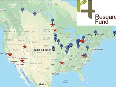 From 2013 through 2022, the 4R Research Fund provided around $8 million to support 39 projects. Stars indicate projects ongoing.