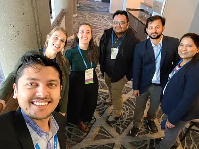 Some of the 2022 ACS Graduate Student Committee members with a fellow student at the Annual Meeting in Baltimore.