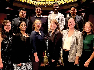 2022–2023 Encompass Fellows (clockwise from upper left): Arlo Robles, Pawan Basnet, Olanrewaju Edward Adeyemi, Jaya Nepal, Sarah Kezar, Yasmine Lam, Rinske Tacoma-Fogal, Tina Sullivan, Kushboo Rastogi, and Hallie Wright.