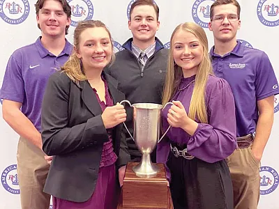 Kansas State University took first place in the both the Kansas City and Chicago Collegiate Crops Contests in 2023. From l to r: Joel Bryan, Molly Kane, Landon Trout, Renae Sinclair, and Quinten Bina.
