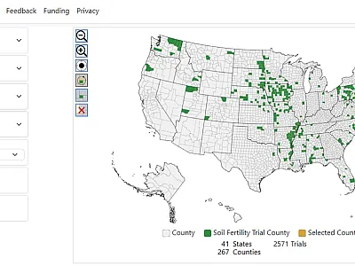 The Fertilizer Recommendation Support Tool (FRST) decision aid (https://frst.scinet.usda.gov/Tool) consists of an interactive map and soil