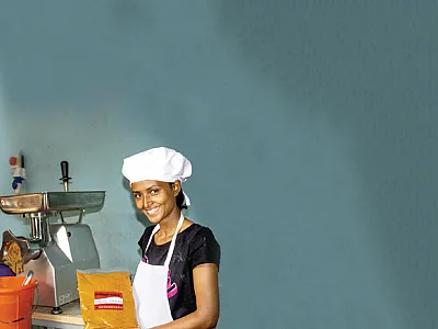 Bakers can replace close to half of the wheat flour or teff in bread and injera with orange- fleshed sweet potato (OFSP). Photo by Frezer Asfaw.