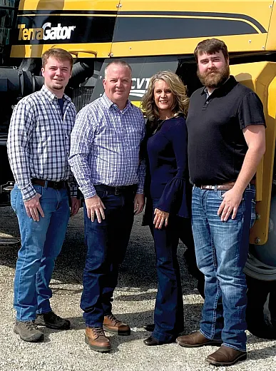 Rod Miller and his family are all part of the team at Crop Fertility Specialists in Rossville, IN. From l to r: Keegan, Rod, Sharla, and Nathan.