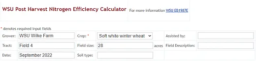 Figure 2. Information regarding the specific field for accurate record keeping over time.