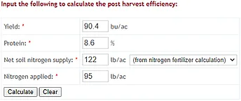 Figure 3. Input needed to calculate post‐harvest efficiency.