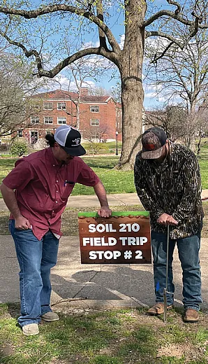 Students complete field activities in a self-guided learning soil science lab at the University of Tennessee at Martin. Photo courtesy of Bethany Wolters.